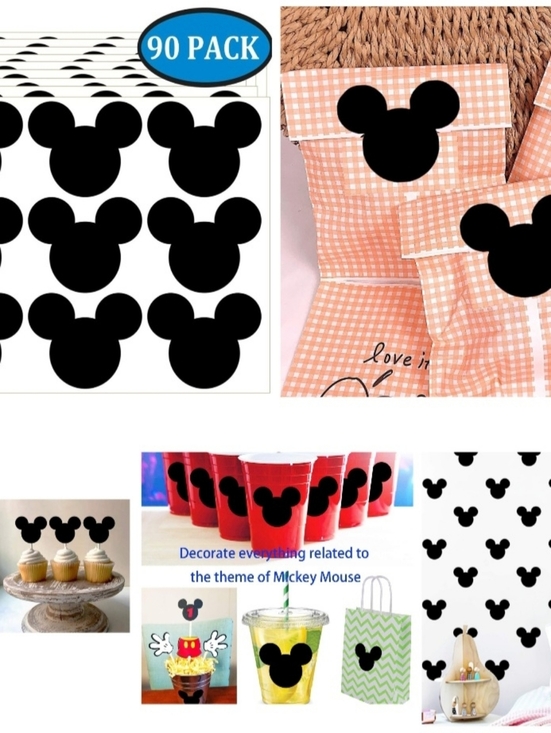 Not affiliated with Disney Brands Other - 🍎New 90 Mickey Mouse Head Silhouette Wall Decals Vinyl Stickers